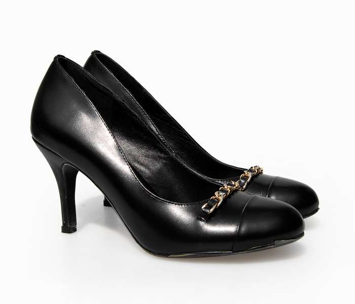 Replica Chanel Shoes 7275 black lambskin leather - Click Image to Close